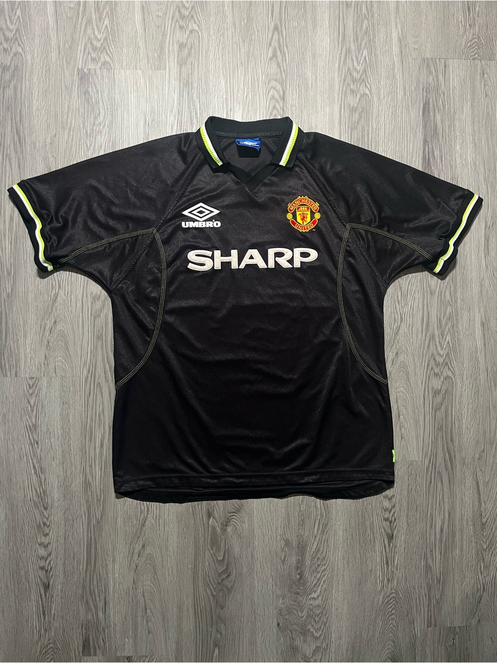 Vintage UMBRO Manchester United 1998–19 99 3rd kit soccer jersey XL authentic